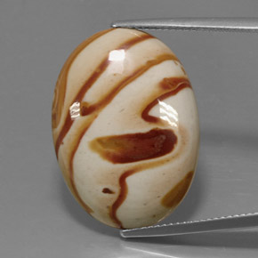 18.37 ct Multicolor Jasper Gemstone, Jasper Gem in Oval Cabochon Shape for Sale.