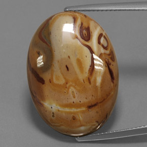 19.06 ct Multicolor Jasper Gemstone, Jasper Gem in Oval Cabochon Shape for Sale.