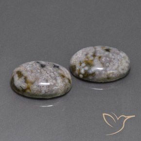 26.88 ctw Multicolor Jasper Stones, Natural Jasper in Oval Cabochon Shape for Sale