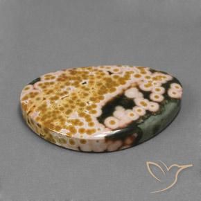 27.10 ct Multicolor Jasper Stone, Natural Jasper in Fancy Cabochon Shape for Sale
