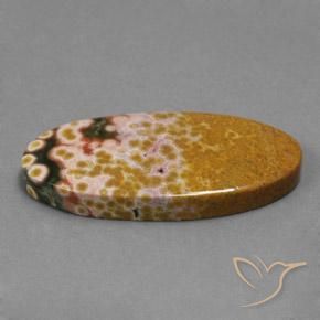 25.07 ct Multicolor Jasper Stone, Natural Jasper in Oval Cabochon Shape for Sale