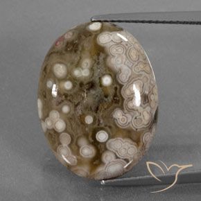 Jaspe Multicolore Ovale 12,5 ct d'Indonésie, Dimension 19,8 x 15,1mm, Pierre gemme naturelle Non traité, pureté Opaque , 1 pièce de jaspe oval cabochon, dureté de Mohs de 6.5 à 7 convient aux bijoux de tous les jours, pierre de sagesse, Photo A