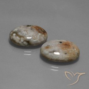 26.60 ctw Multicolor Jasper Stones, Natural Jasper in Oval Cabochon Shape for Sale