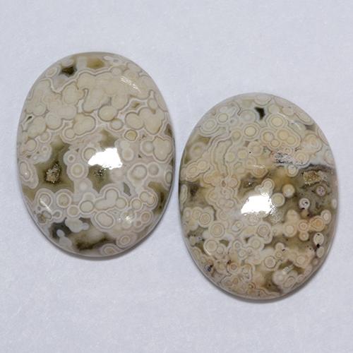22.24 ctw Multicolor Jasper Gemstones, Jasper Gems in Oval Cabochon Shape for Sale.