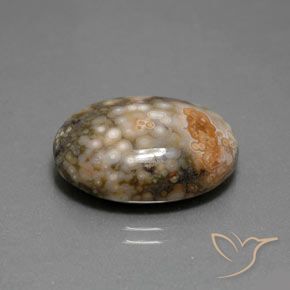 14.34 ct Multicolor Jasper Stone, Natural Jasper in Oval Cabochon Shape for Sale