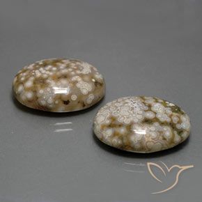 25.62 ctw Multicolor Jasper Stones, Natural Jasper in Oval Cabochon Shape for Sale