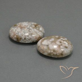 21.62 ctw Multicolor Jasper Stones, Natural Jasper in Oval Cabochon Shape for Sale