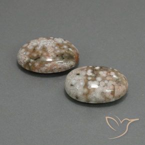 19.64 ctw Multicolor Jasper Stones, Natural Jasper in Oval Cabochon Shape for Sale