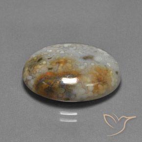 13.45 ct Multicolor Jasper Stone, Natural Jasper in Oval Cabochon Shape for Sale