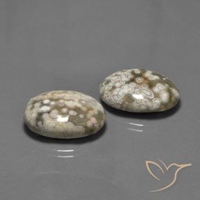 26.64 ctw Multicolor Jasper Stones, Natural Jasper in Oval Cabochon Shape for Sale