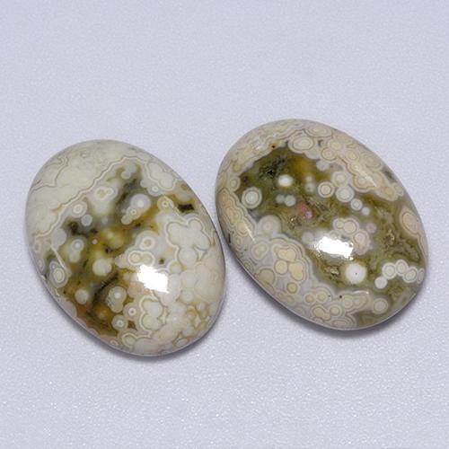 21.70 ctw Multicolor Jasper Stones, Natural Jasper in Oval Cabochon Shape for Sale