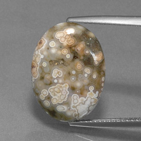 7.50 ct Multicolor Jasper Gemstone, Jasper Gem in Oval Cabochon Shape for Sale.