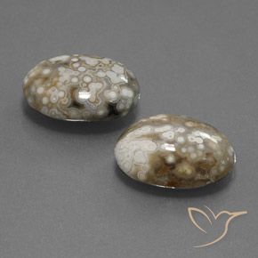 15.34 ctw Multicolor Jasper Stones, Natural Jasper in Oval Cabochon Shape for Sale