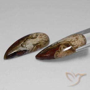 Jasper Gemstones in 32.9 x 13.8 mm Size for Sale, Jasper Stones in Multicolor Color