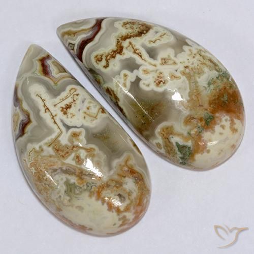 21.08 ctw Multicolor Jasper Stones, Natural Jasper in Fancy Cabochon Shape for Sale