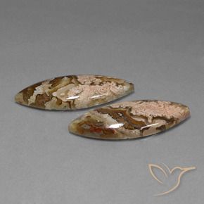 39.06 ctw Multicolor Jasper Stones, Natural Jasper in Marquise Cabochon Shape for Sale