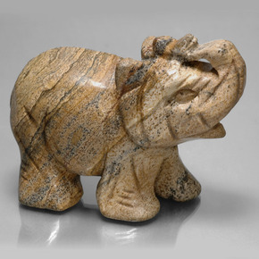 576.48 ct Multicolor Jasper Gemstone, Jasper Gem in Carved Elephant Shape for Sale.