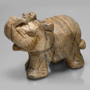 576.48 ct Multicolor Jasper Stone, Natural Jasper in Carved Elephant Shape for Sale