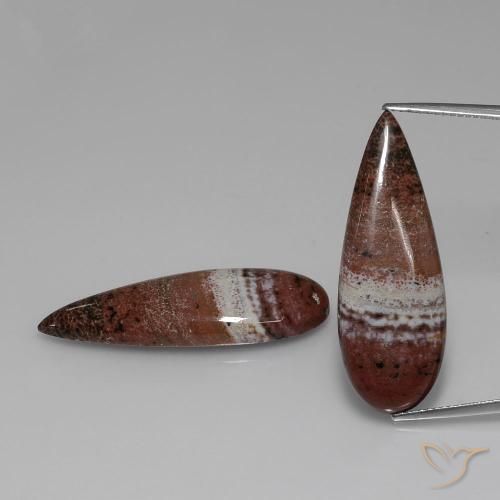 24.06ctw Natural Multicolor Jasper, Pear Shape, Opaque