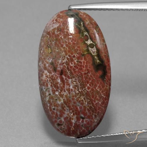 Diaspro ovale da 9,98 ct, 22,7 x 12,8 mm dall'Indonesia, Photo A