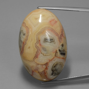 62.14 ct Multicolor Jasper Gemstone, Jasper Gem in Oval Cabochon Shape for Sale.