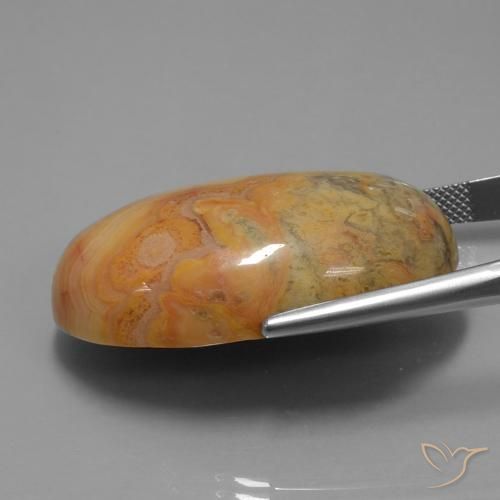 Jasper Gemstone in 35.2 x 23.3 mm Size for Sale, Jasper Stone in Deep Orange Color
