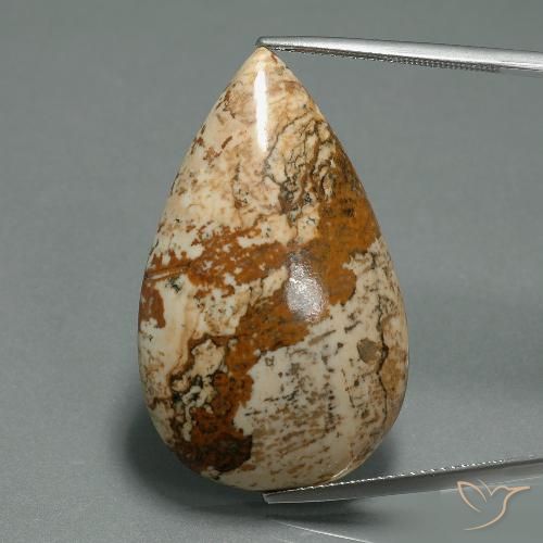 33.42ct Natural Multicolor Jasper, Pear Shape, Opaque