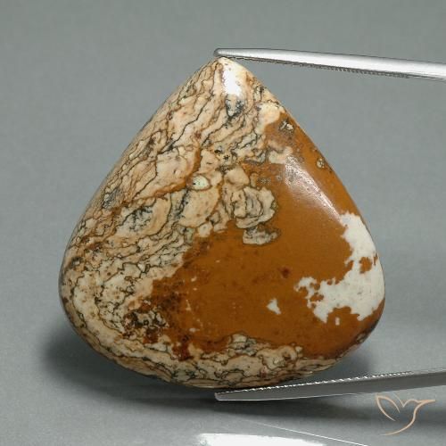 50.96ct Natural Multicolor Jasper, Pear Shape, Opaque