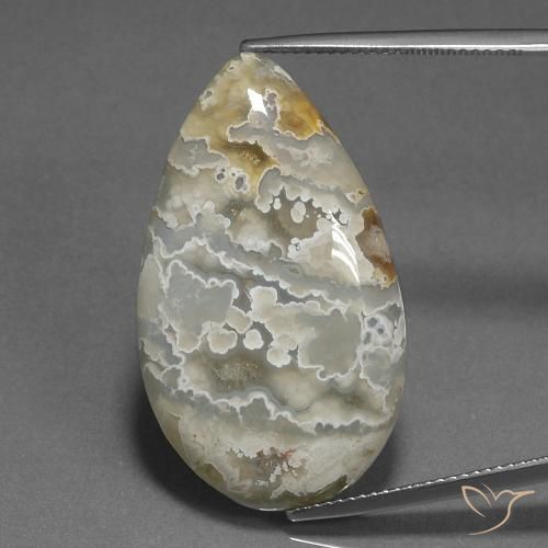 25.00ct Natural Multicolor Jasper, Pear Shape, Opaque