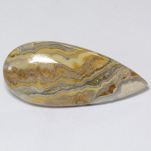 Jaspe Multicolor Cabujón Pera de 32,2 x 14,4mm de Indonesia, peso de 14.09 ct, piedra preciosa natural No tratado en claridad Opaco, Jaspe de 1 pieza - Color: Multicolor, dureza Mohs de 6.5 - 7 Adecuado para joyas de uso diario, Photo A