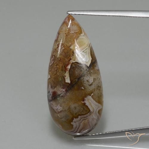15.06ct Natural Multicolor Jasper, Pear Shape, Opaque