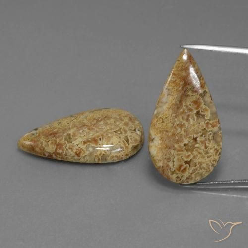 26.25 ct Pear Jasper, 28.5 x 15.6 mm From Indonesia, Photo A