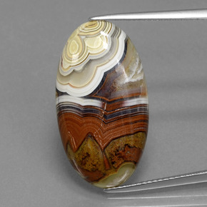 13.94 ct Multicolor Jasper Gemstone, Jasper Gem in Oval Cabochon Shape for Sale.