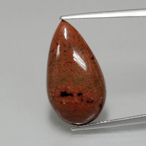 9.11 ct Multicolor Jasper Gemstone, Jasper Gem in Pear Cabochon Shape for Sale.