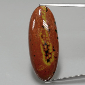 17.43 ct Multicolor Jasper Gemstone, Jasper Gem in Oval Cabochon Shape for Sale.