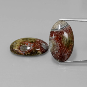 15.07 ct Multicolor Jasper Gemstone, Jasper Gem in Oval Cabochon Shape for Sale.