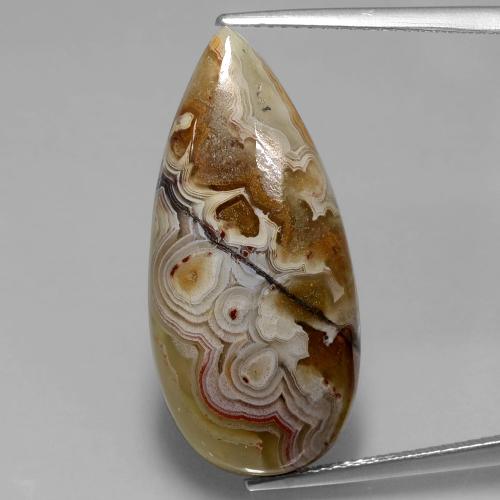 Multicolor Jasper Gem - 15ct Pear Cabochon (ID: 399164)