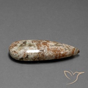 19.58 ct Multicolor Jasper Stone, Natural Jasper in Pear Cabochon Shape for Sale