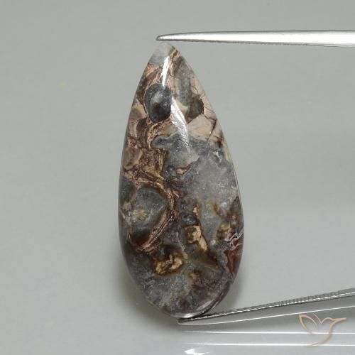 15.05ct Natural Multicolor Jasper, Pear Shape, Opaque