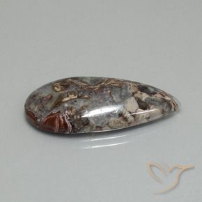 15.05 ct Multicolor Jasper Stone, Natural Jasper in Pear Cabochon Shape for Sale