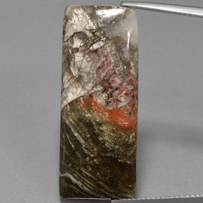 15.13 ct Multicolor Jasper Gemstone, Jasper Gem in Baguette Cabochon Shape for Sale.