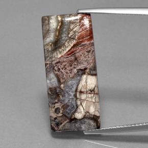 12.20 ct Multicolor Jasper Gemstone, Jasper Gem in Baguette Cabochon Shape for Sale.