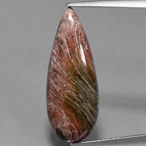 5.92 ct Multicolor Jasper Gemstone, Jasper Gem in Pear Cabochon Shape for Sale.