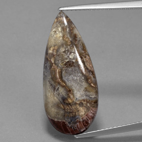 8.46 ct Multicolor Jasper Gemstone, Jasper Gem in Pear Cabochon Shape for Sale.