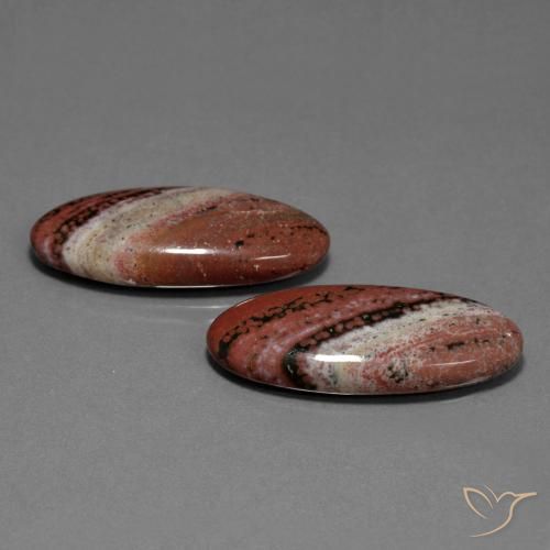 33.50 ctw Multicolor Jasper Stones, Natural Jasper in Oval Cabochon Shape for Sale