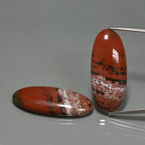 33.98 ctw Multicolor Jasper Gemstones, Jasper Gems in Oval Cabochon Shape for Sale.