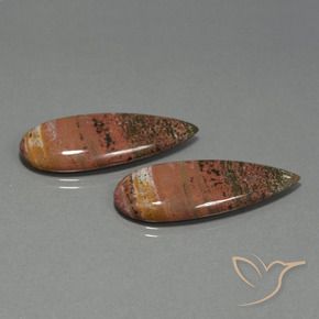 30.50 ctw Multicolor Jasper Stones, Natural Jasper in Pear Cabochon Shape for Sale