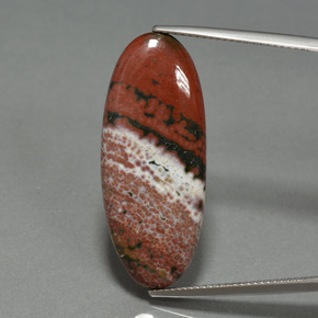 17.25 ct Multicolor Jasper Gemstone, Jasper Gem in Oval Cabochon Shape for Sale.