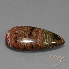 11.78 ct Multicolor Jasper Stone, Natural Jasper in Pear Cabochon Shape for Sale