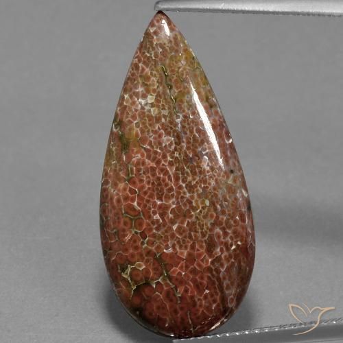 9.57ct Natural Multicolor Jasper, Pear Shape, Opaque